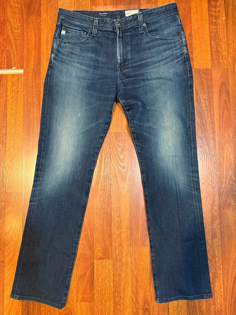 AG Adriano Goldschmied The Everett Slim Straight Jeans 34 x 31.5 Dark Wash